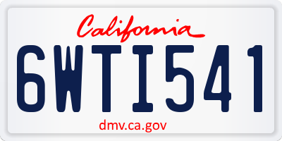 CA license plate 6WTI541