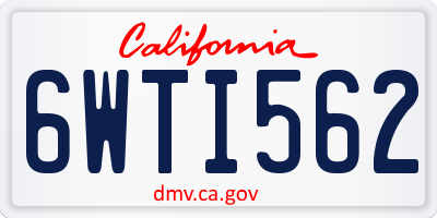 CA license plate 6WTI562