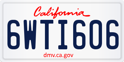 CA license plate 6WTI606
