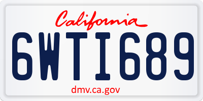 CA license plate 6WTI689