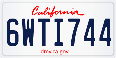 CA license plate 6WTI744