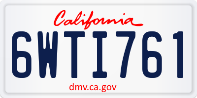 CA license plate 6WTI761