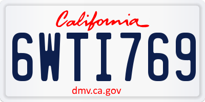 CA license plate 6WTI769