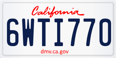 CA license plate 6WTI770