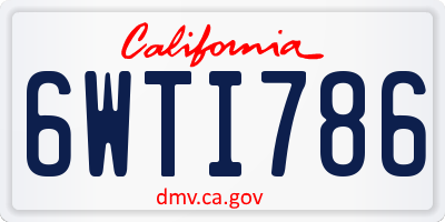 CA license plate 6WTI786