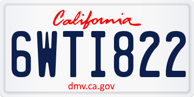 CA license plate 6WTI822
