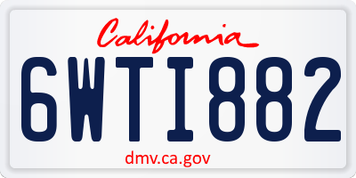 CA license plate 6WTI882