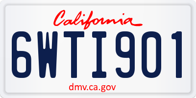 CA license plate 6WTI901