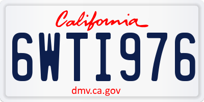 CA license plate 6WTI976