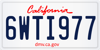 CA license plate 6WTI977