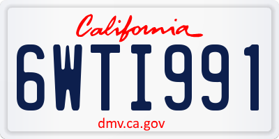 CA license plate 6WTI991