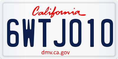 CA license plate 6WTJ010