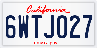 CA license plate 6WTJ027