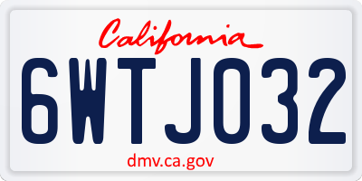 CA license plate 6WTJ032