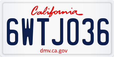 CA license plate 6WTJ036