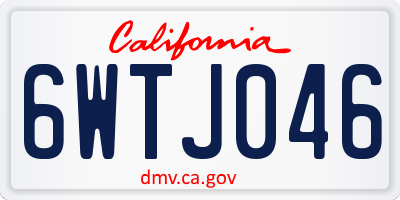 CA license plate 6WTJ046