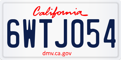 CA license plate 6WTJ054