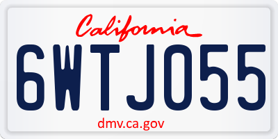 CA license plate 6WTJ055