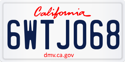 CA license plate 6WTJ068