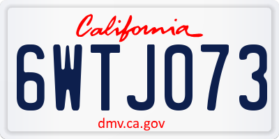 CA license plate 6WTJ073