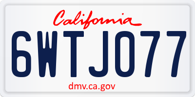 CA license plate 6WTJ077