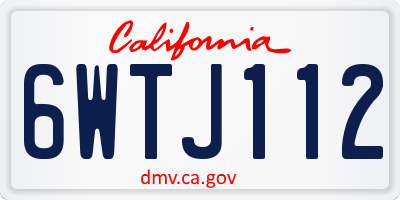 CA license plate 6WTJ112