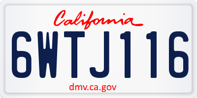 CA license plate 6WTJ116