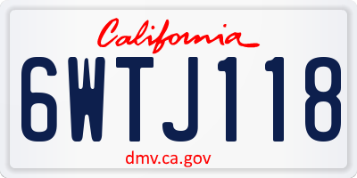 CA license plate 6WTJ118