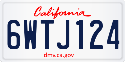 CA license plate 6WTJ124