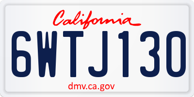 CA license plate 6WTJ130