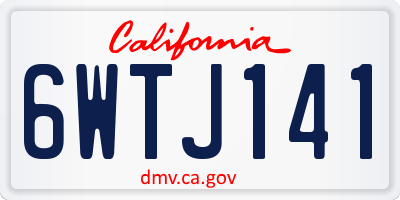 CA license plate 6WTJ141
