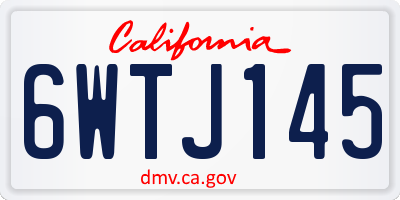 CA license plate 6WTJ145