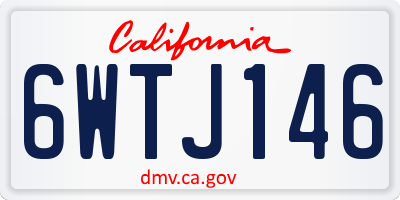 CA license plate 6WTJ146