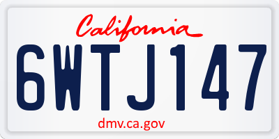 CA license plate 6WTJ147