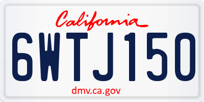 CA license plate 6WTJ150