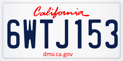 CA license plate 6WTJ153