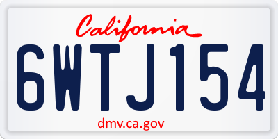 CA license plate 6WTJ154
