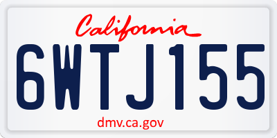 CA license plate 6WTJ155