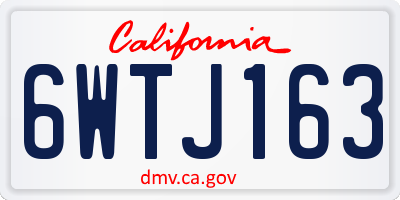 CA license plate 6WTJ163