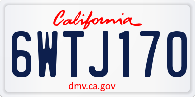 CA license plate 6WTJ170