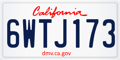 CA license plate 6WTJ173