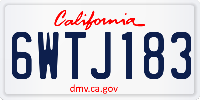 CA license plate 6WTJ183