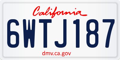 CA license plate 6WTJ187