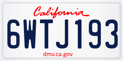 CA license plate 6WTJ193