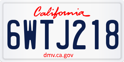 CA license plate 6WTJ218