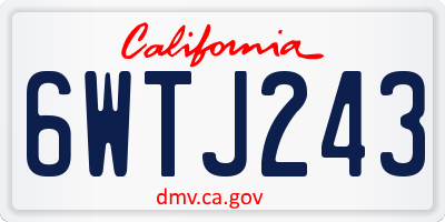 CA license plate 6WTJ243