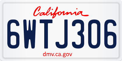 CA license plate 6WTJ306
