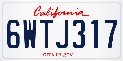 CA license plate 6WTJ317