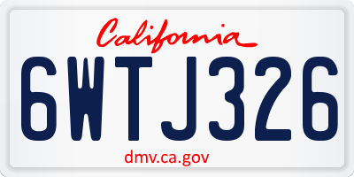 CA license plate 6WTJ326