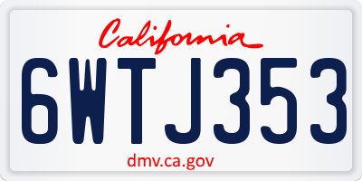 CA license plate 6WTJ353